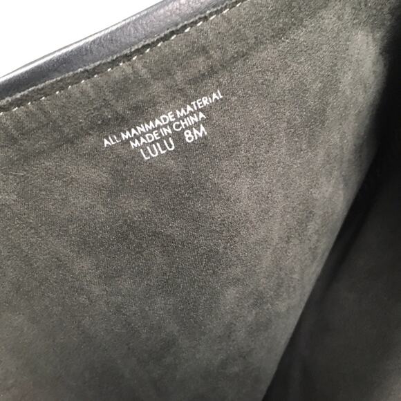 Crown‎ Vintage Lulu Knee-High Boots Black Faux Leather Foldover Wedge Women's 8 - Picture 4 of 12